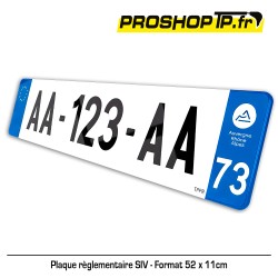 Plaque d'immatriculation plexi format SIV 52x11cm