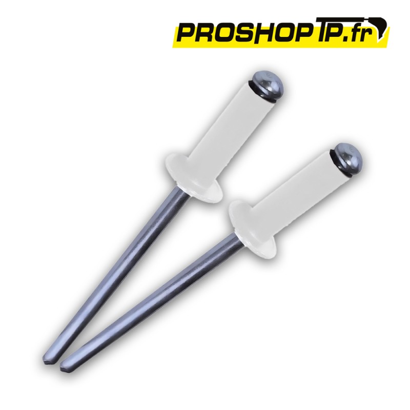 Lot de 2 rivets blancs 4x16mm