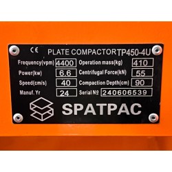 Plaque vibrante 410Kg réversible Spatmat TP450