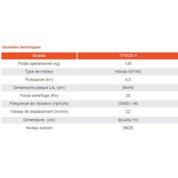 Plaque vibrante 135Kg réversible Spatmat TP5020