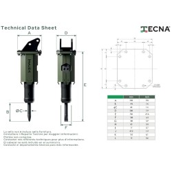 BRH TECNA TBK060 Brise roche hydraulique pour pelle de 0,6 à 1,6T