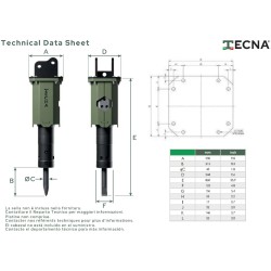 BRH TECNA TBK100 Brise roche hydraulique pour pelle de 1 à 2,5T