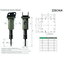 TECNA TBK250 Brise roche hydraulique pour pelle de 4,5 à 6T