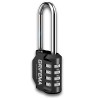 Cadenas à code 4 chiffres longue anse — zinc et acier trempé