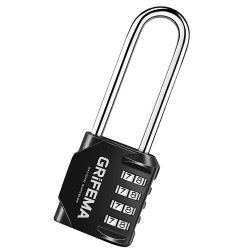 Cadenas à code 4 chiffres longue anse — zinc et acier trempé