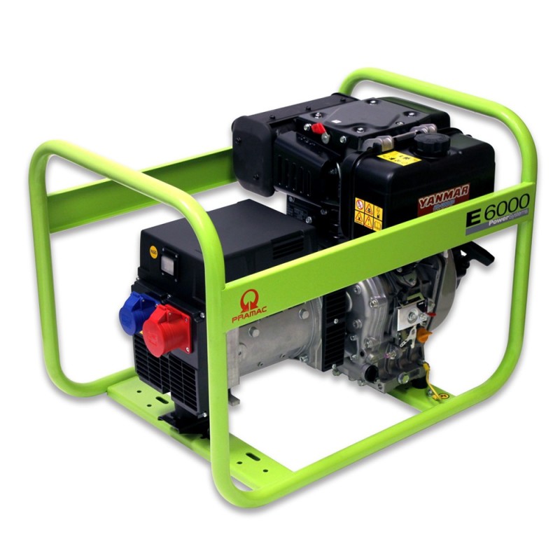 E6000 5500W 400V / 230V Triphasé diesel groupe électrogène sur châssis Pramac