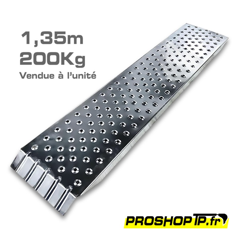 Rampe de chargement 200Kg - 135 x 23 cm acier galvanisé 135 x 23 cm – 200 kg – Anti-dérapante - à l'unité