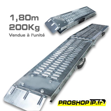 Rampe de chargement pliable 200 Kg acier galvanisé 180 x 23 cm – Anti-dérapante