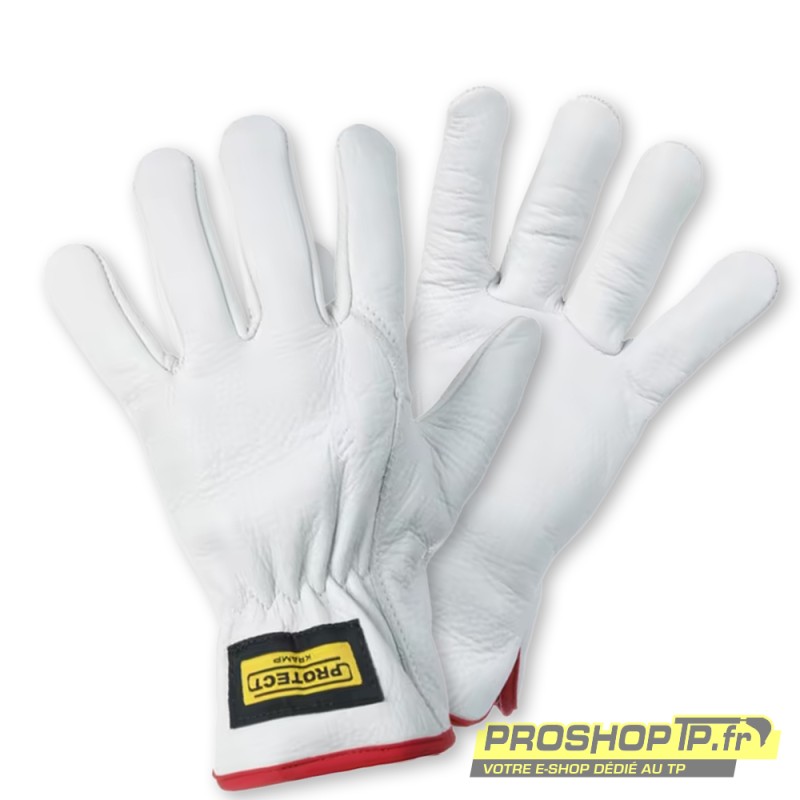 Gants cuir de vachette série Protect – Protection mécanique EN388 Taille 10/XL | ProshopTP
