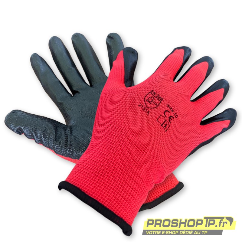 Gants de travail latex texturé – Protection mécanique EN388 Taille 10/XL | ProshopTP