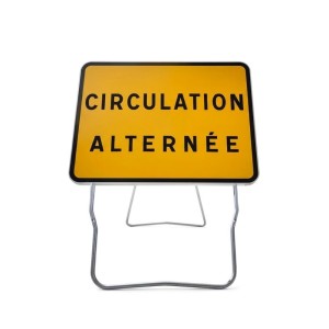 Panneau de chantier KC1 Circulation Alternée sur pied