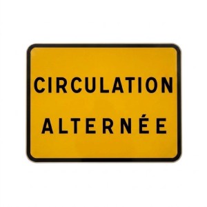 Panneau de chantier KC1 Circulation Alternée sur pied