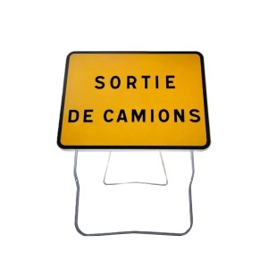 Panneau de chantier KC1 Sortie de camions sur pied