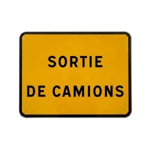Panneau de chantier KC1 Sortie de camions sur pied