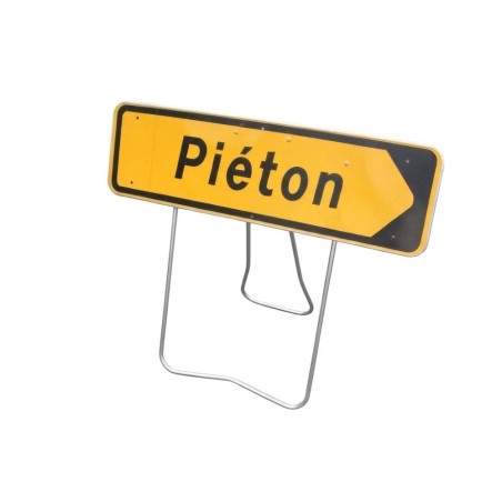 Panneau de chantier KD21a  Piétons avec Pointe Amovible sur pied