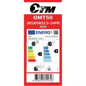 Pneu GMT50 385/65R22.5 M+S 164K pour remorques et semi-remorques