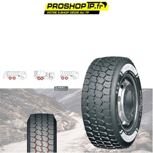 Pneu GMT50 385/65R22.5 M+S 164K pour remorques et semi-remorques